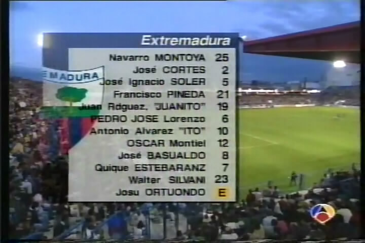 Extremadura Ausrichtung gegen Barcelona in 1997.