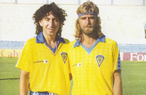 juan José "Sandokán" junto a Mágico. Dos leyendas del Cádiz 