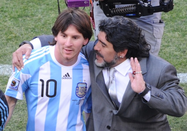 Maradona fue el entrenador de Messi en el Mundial 2010 de Sudáfrica.