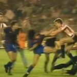 pelea de Maradona en al final de Copa del 84