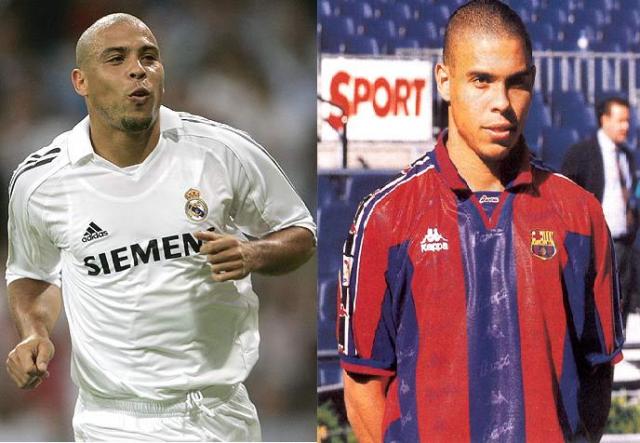 Ronaldo estaba sensiblemente más gordo en el Madrid que en el Barcelona.