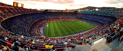 Impressive image of the Camp Nou.