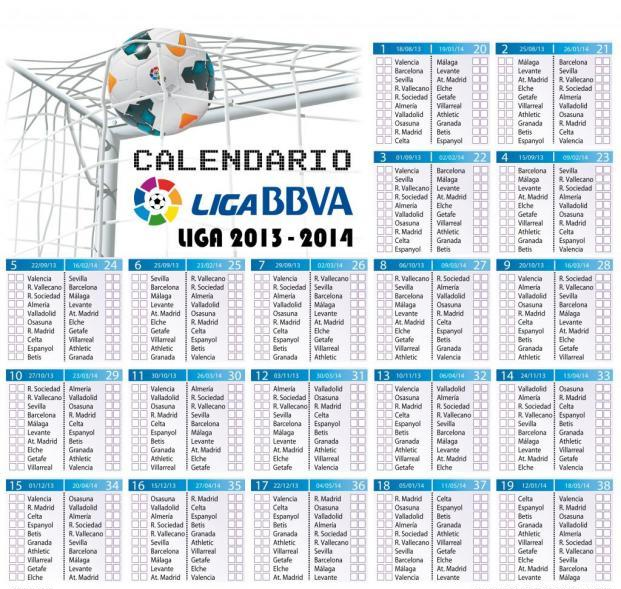 La Liga espagnole calendrier de la saison013-14 2 calendario1
