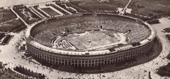 Así era el estadio en sus inicios en 1956.
