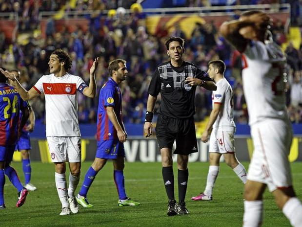 El Levante goleó al Olympiakos en la Europa League de 2013. 