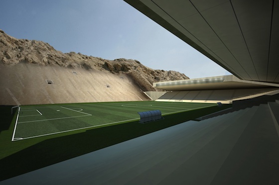 Rock Stadium: the stadium under the desert of Abu Dhabi