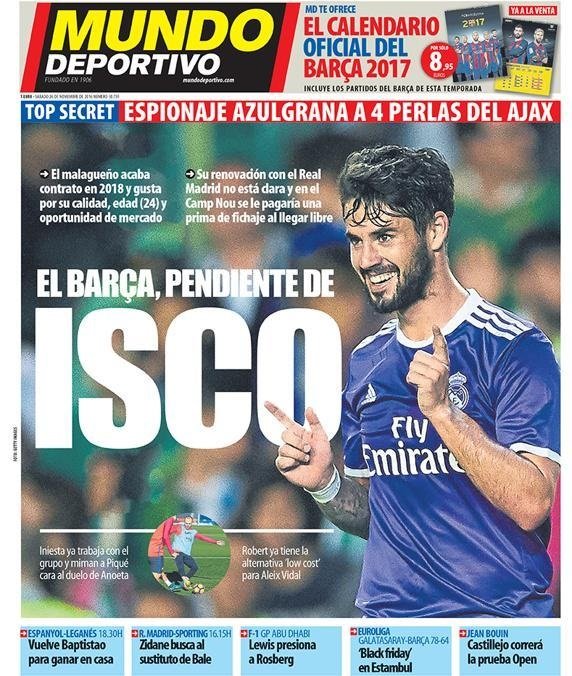 isco no fue al barça