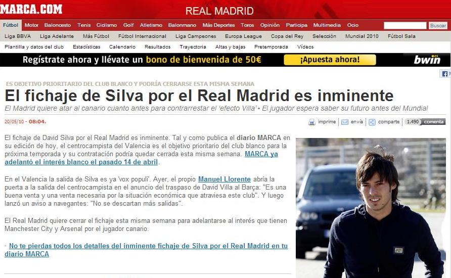 Silva nunca fue madridista.