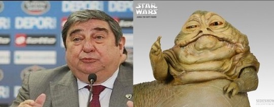 Lendoiro y Jabba The Hut ponen la misma cara antes las camaras