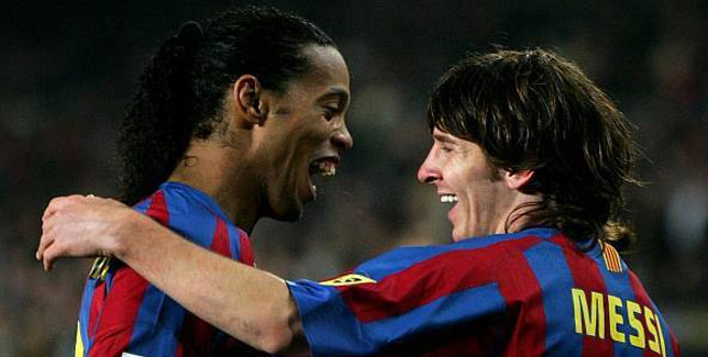 Ronaldinho y Messi, magia  en estado puro