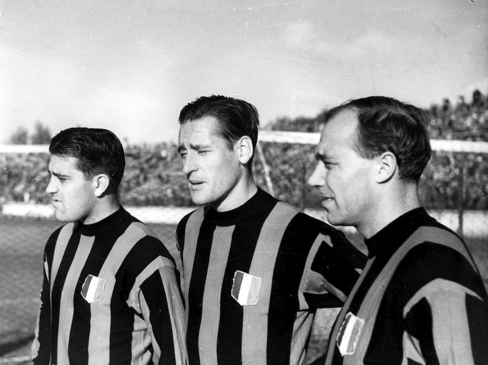Gunnar Nordahl, Nils Liedholm y Gunnar Gren formaban un trío inolvidable en el AC Milan.