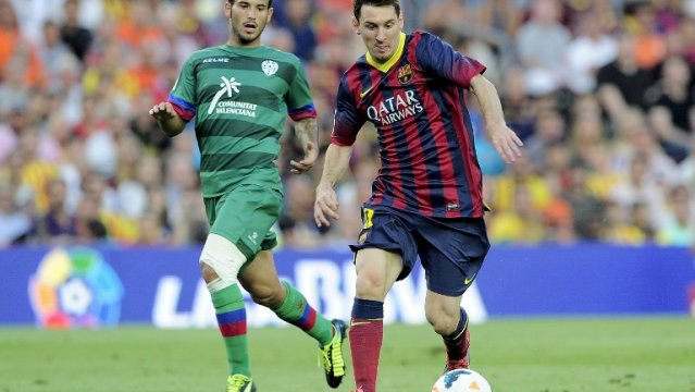 Barcelona thrashed 7-0 to the Levant. The first part was winning 6-0. Levante played last year in Europe.