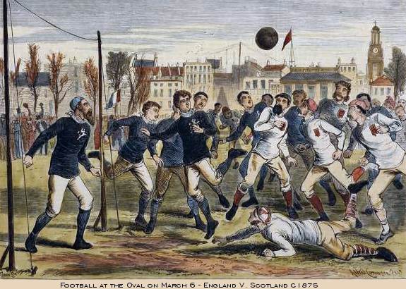 Inglaterra y Escoia jugaron en 1875 bajo estas condiciones. Ganaron los primeros.