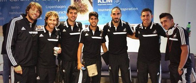 From left to right: Michu, White hair, very, Pozuelo, Chico, Rangel and Pablo Hernandez