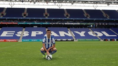 Manu Lanzarote on the day of his presentation with Espanyol. 