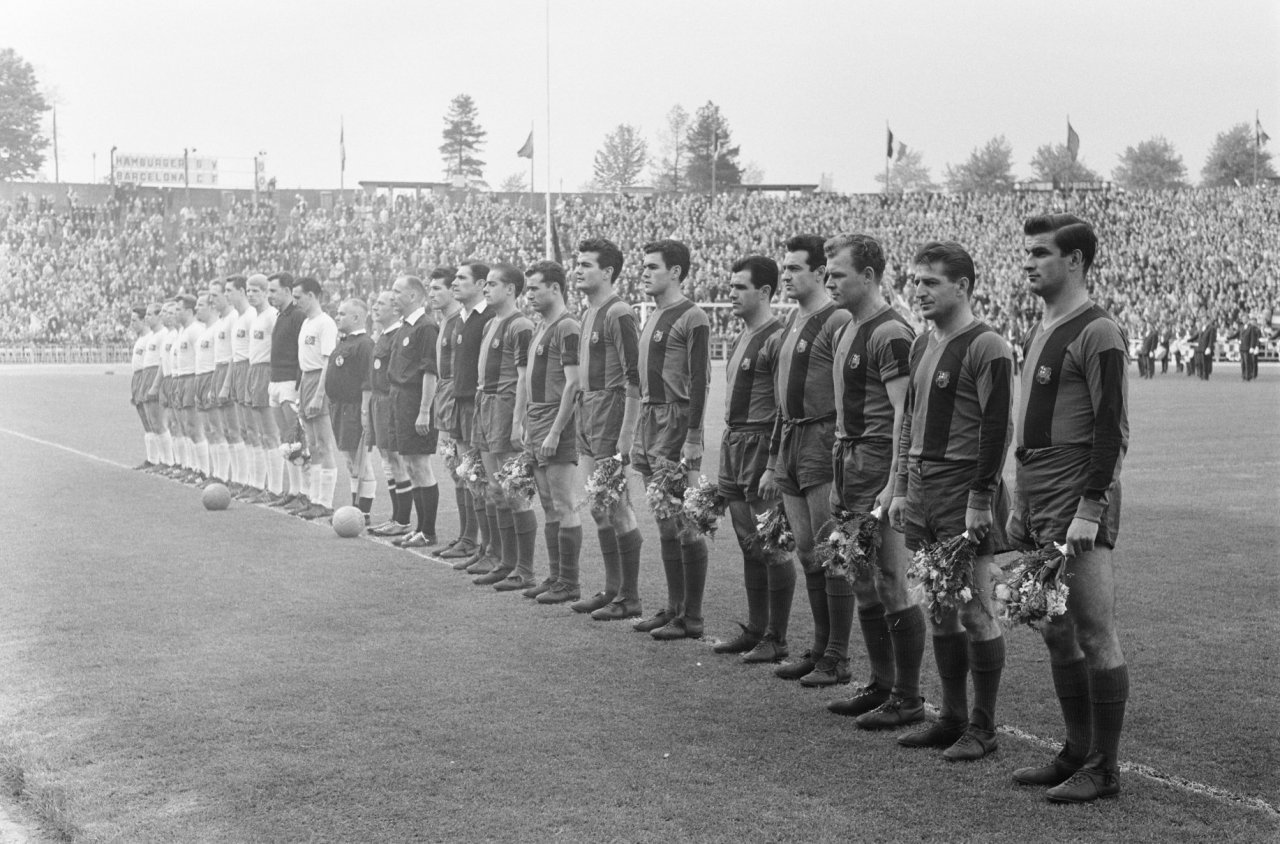 Europa cup 1961 Barcelona Hamburg lineup