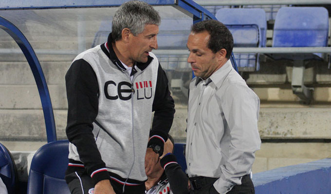 Quique Setien y Sergi. Dos grandes ex jugadores y los dos entrenadores de moda en la categoría de plata.