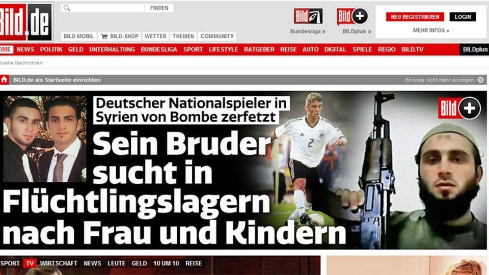 Así sacaba la noticia el diario alemán "Bild".
