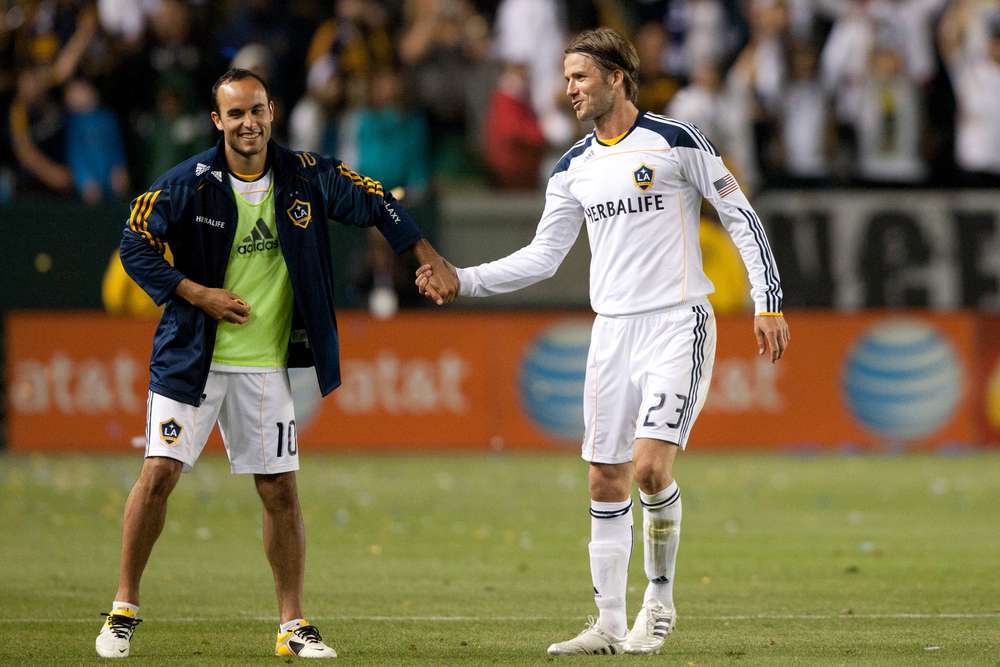 Landon Donovan y David Beckham en los LA Galaxy