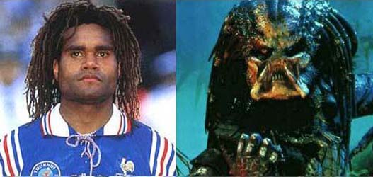 Cristian Karembeu tiene un primo en el planeta Predator porque el parentesco parece evidente.