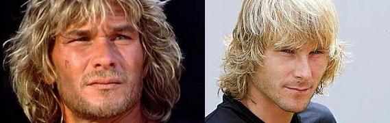 The late Patrick Swayze and Pavel Nedved have always had a reasonable likeness.