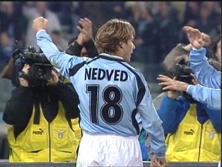 Pavel Nedved with the shirt of Lazio 