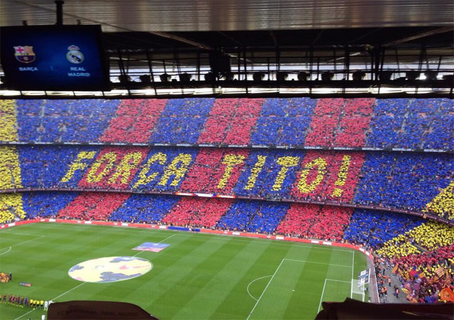 El Camp Nou se volcó con la enfermedad de Tito.