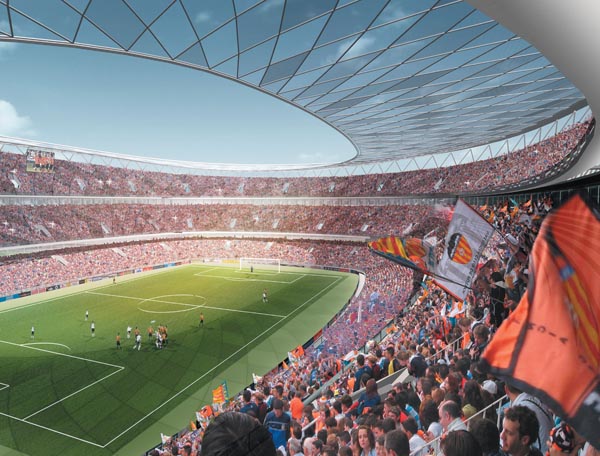 Así tenía que ser el nuevo Mestalla, todavía sin fecha para acabarse.