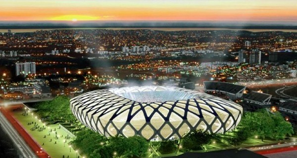 Manaos tendrá un estadio espectacular con el Amazonas al fondo.