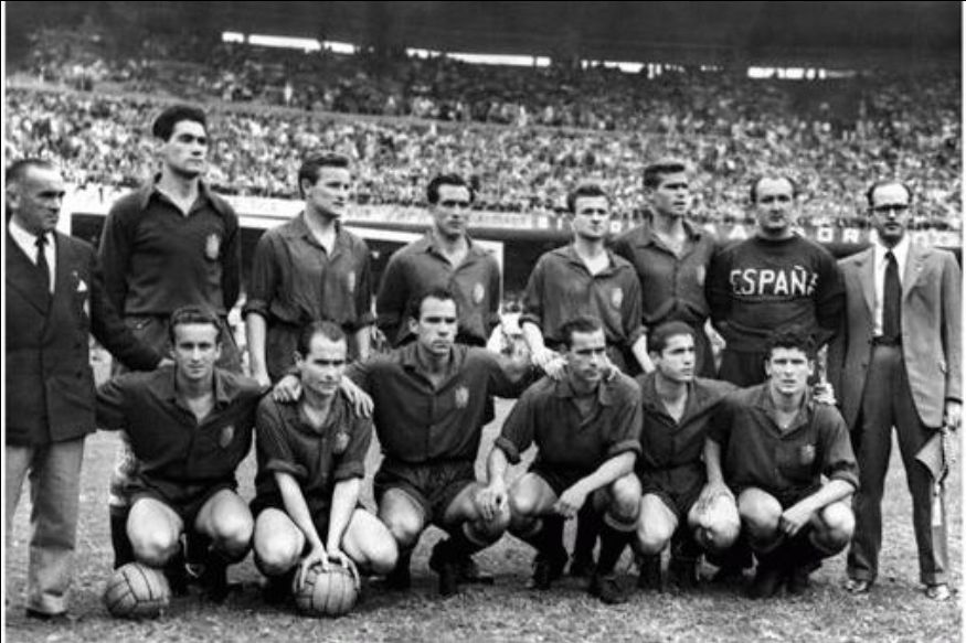 The Spanish team at the World Cup in Brazil 1950