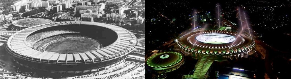 En un lado el Maracaná de 1950, al otro el de 2014.