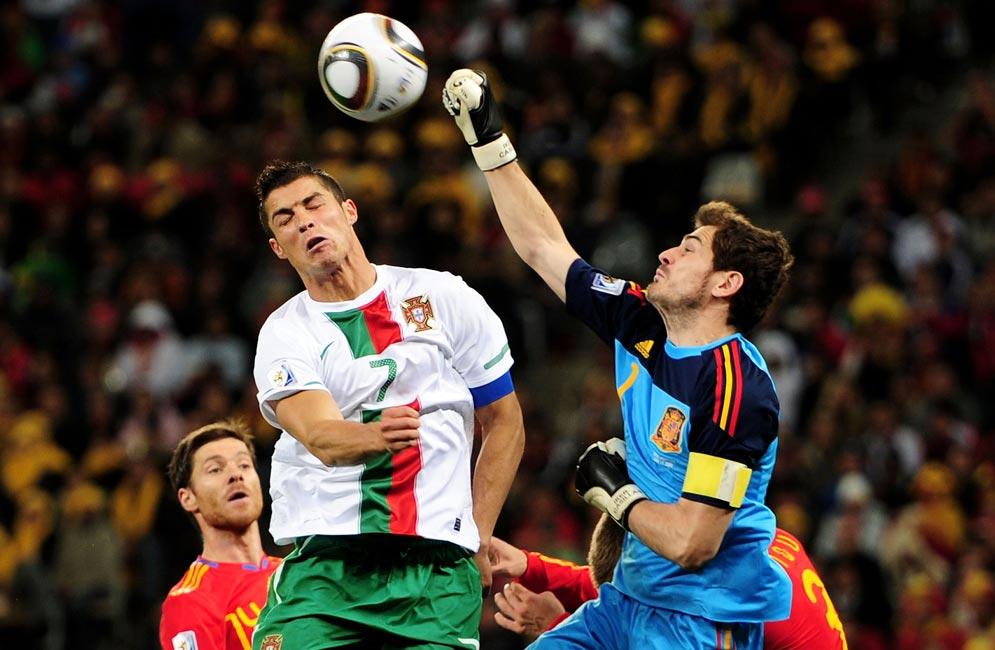 Spanien eliminierte Cristianos Portugal im Achtelfinale der Weltmeisterschaft 2010.