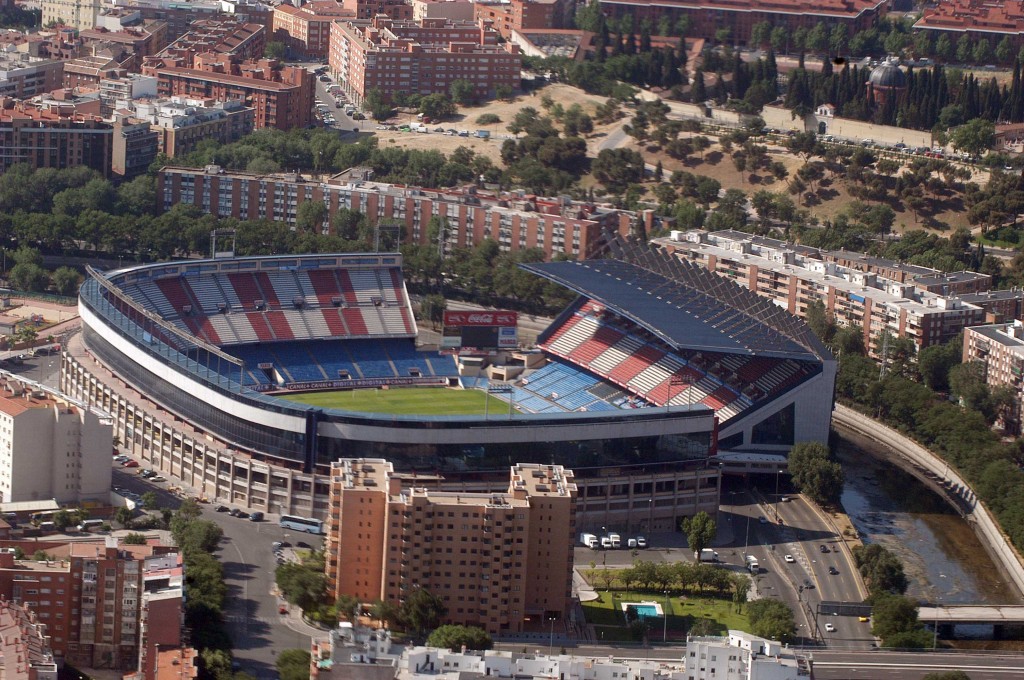 Vista aérea del Vicente Calderón. 
