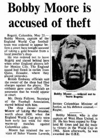 La historia de Bobby Moore y el brazalete de oro 1 Un recorte de la época con la noticia.