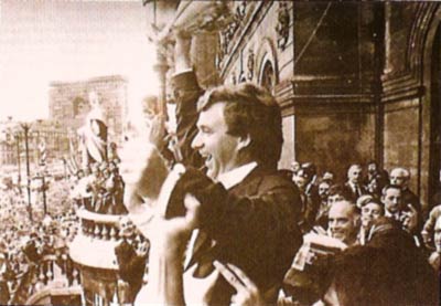 Javier Clemente celebra una de las Ligas que ganó con el Athletic.