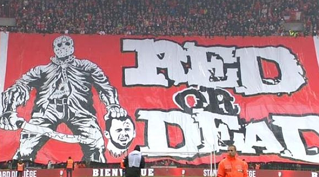 Defour enfer dans le classique belgeé en Espagne ¿Qué diría Tebas si este tifo se mostrara en España?.