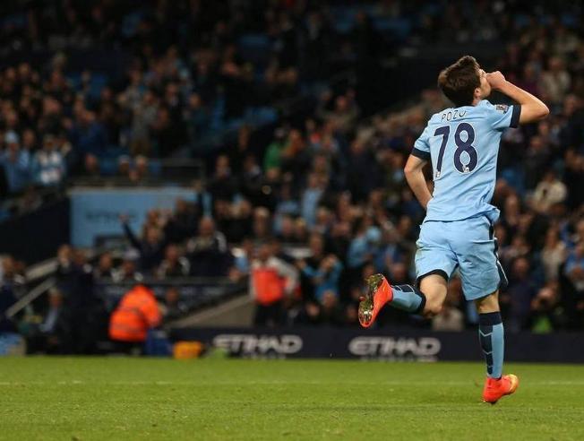 Pozo marcó en su debut en Copa con el City.