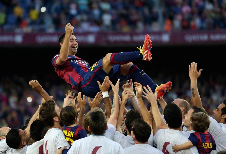 Addio con gloriaande quella che è casa sua Xavi se despidió a lo grande de la que es su casa.