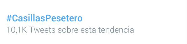 #Casillaspesetero se convirtió en TT en Twitter. Foto: twitter.com