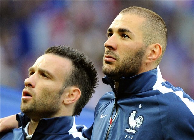 Valbuena and Benzema together in a picture in the French national team.