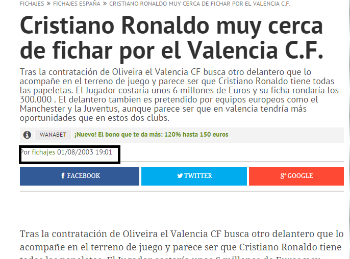 Pues si, Paco Roig llegó a decir que tenía atado a CR7 por aquella época sólo Cristiano Ronaldo, hace más de una década. 