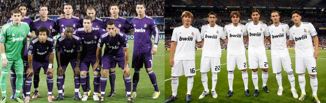 Las camisetas del Real Madrid en la temporada 2010/11.