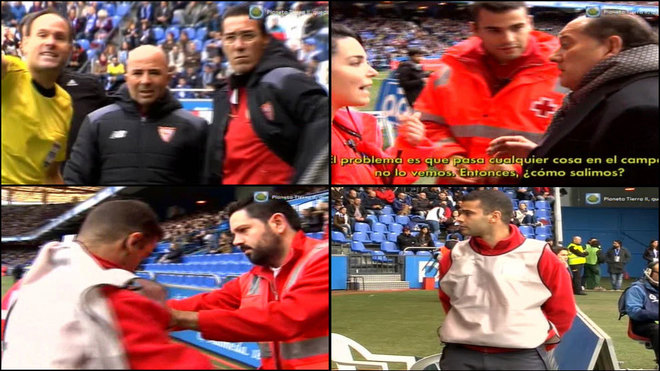 Mateu Lahoz the "bundled" with the Red Cross in Riazor