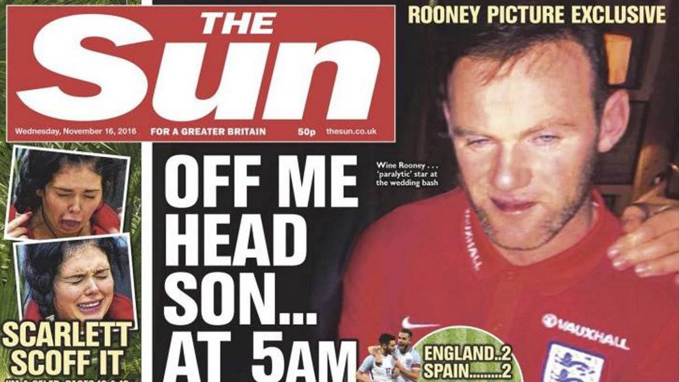 Rooney auf dem Chart: Es schleicht sich in eine Hochzeit und nur betrunken