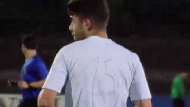 Third team just playing with dorsal painted T-shirts with pen