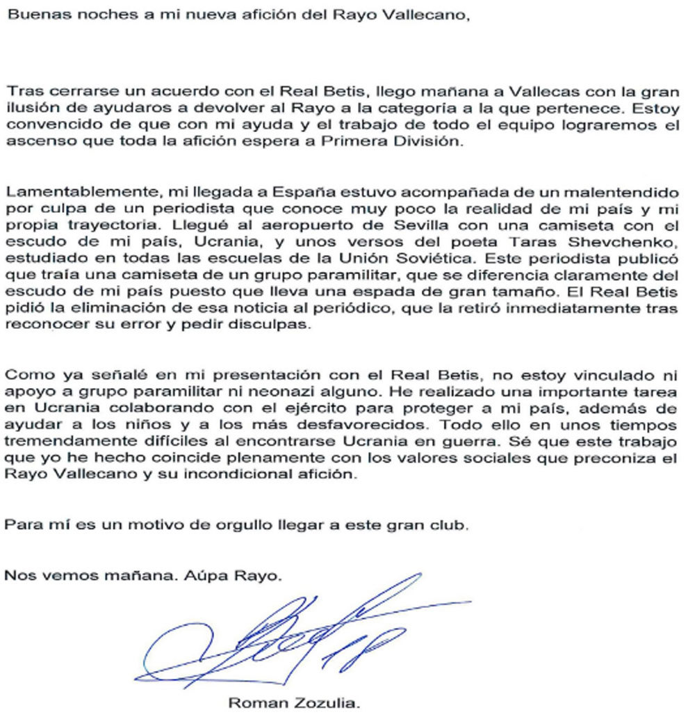 comunicado de zoluya