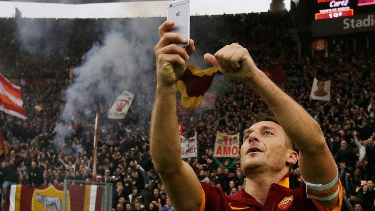 Totti, Captain de la Roma, a true One Club Man 