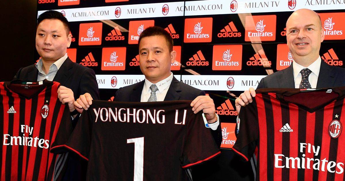The company's Chinese president AC Milan, bankruptcy