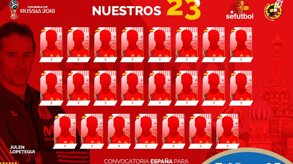 Estos son los 23 convocados de España para el Mundial de Rusia 2018