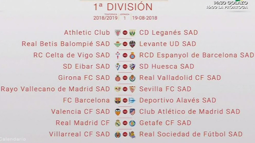 primera jornada liga 2018 19